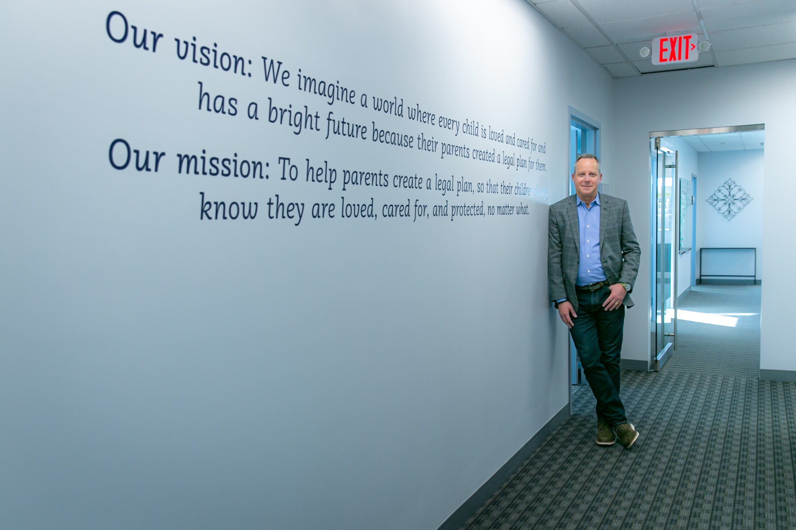 David Feakes standing in the hallway of the The Parents Estate Planning Law Firm